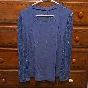 Elegant Long Sleeve Top with Lace Accents